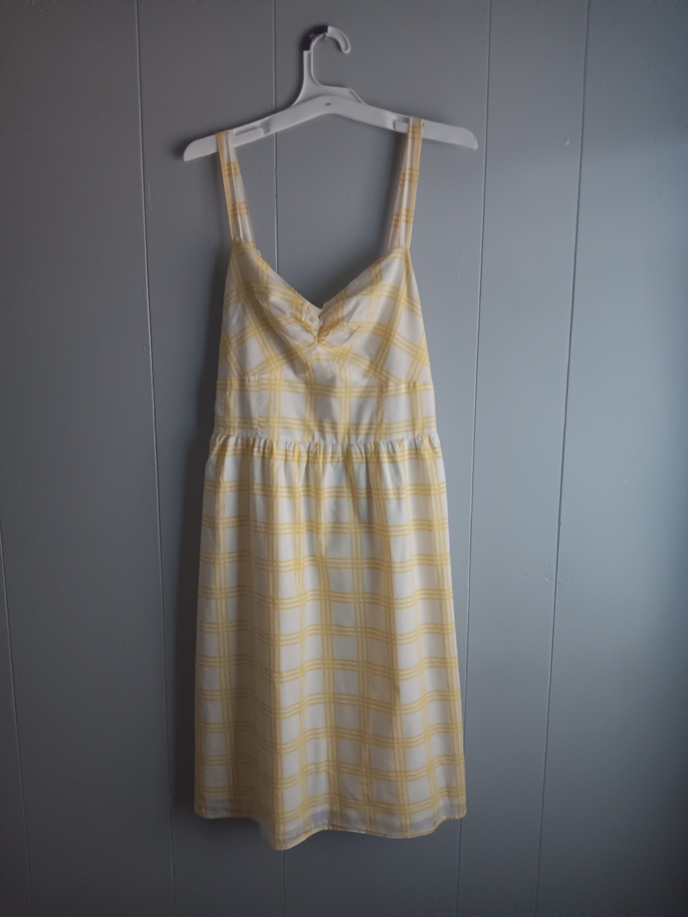 Old Navy Yellow and White Plaid Sundress Size 10